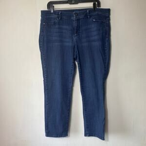 J Jill Authentic Fit Slim‎ Ankle Jeans 16P Stretch Denim Classic Everyday Style